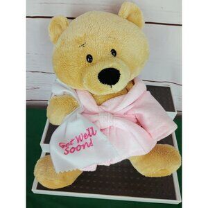 GANZ Get Well‎ Cuddle Bear Cream Color SOFT Bear holding Blanket in Robe